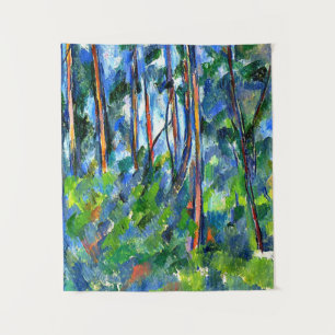 Cezanne - In the Woods, famous painting Tapestry
