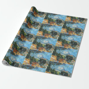 Cézanne Mountains Classic Impressionist Painting Wrapping Paper