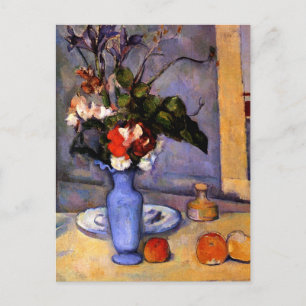Cezanne painting Still Life With Blue Vase art Postcard