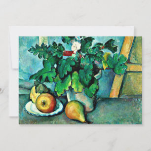 Cezanne - Pot of Primroses and Fruit Card