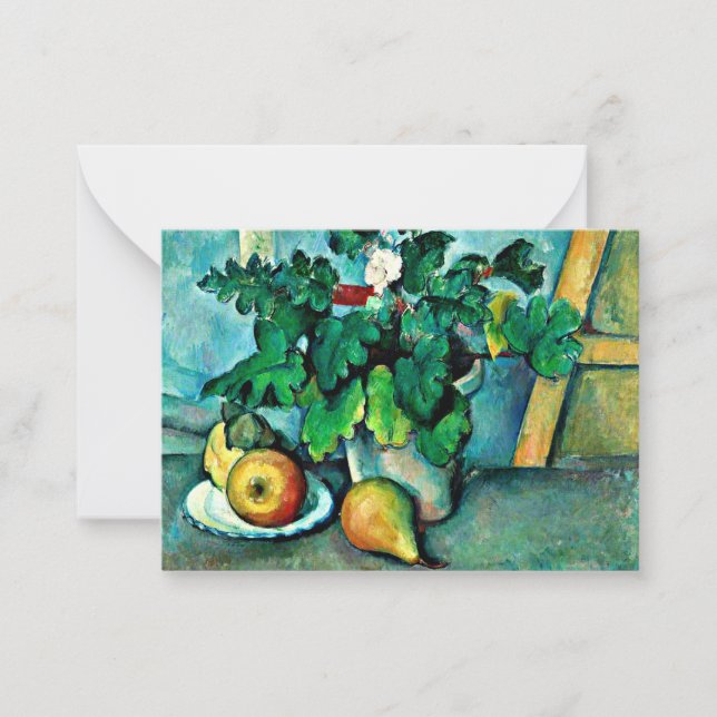 Cezanne - Pot of Primroses and Fruit Card (Front)