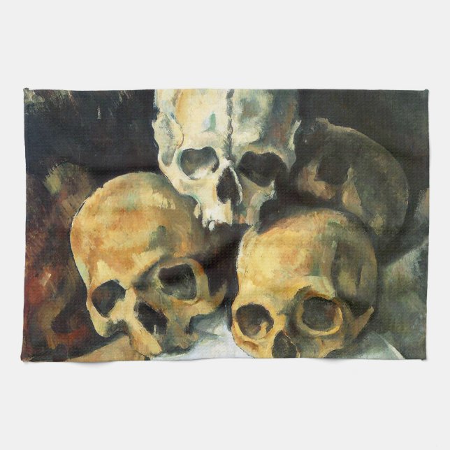 Cezanne Pyramid of Skulls Kitchen Towel (Horizontal)