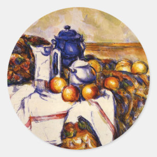Cezanne - Still Life with Blue Pot Classic Round Sticker