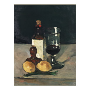 Cezanne - Still Life with Bottle, Glass, Lemons Photo Print