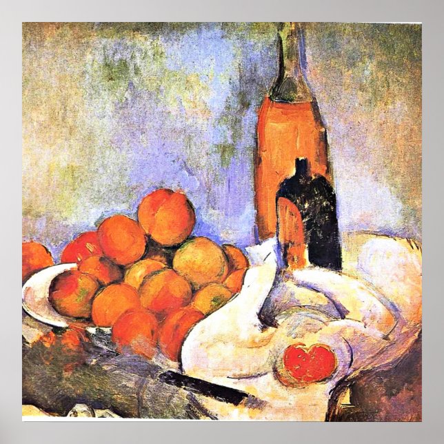 Cezanne - Still Life with Bottles and Apples Poster (Front)