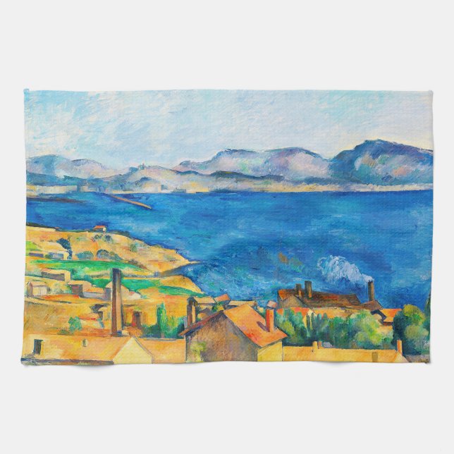 Cezanne:The Bay of Marseille, Seen from L’Estaque Tea Towel (Horizontal)