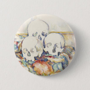 Cezanne The Three Skulls Vintage Art Poster Print 6 Cm Round Badge