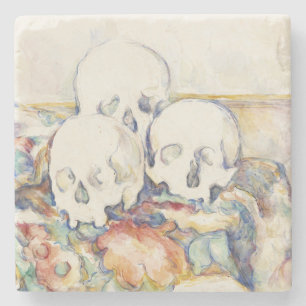 Cezanne The Three Skulls Vintage Art Poster Print Stone Coaster