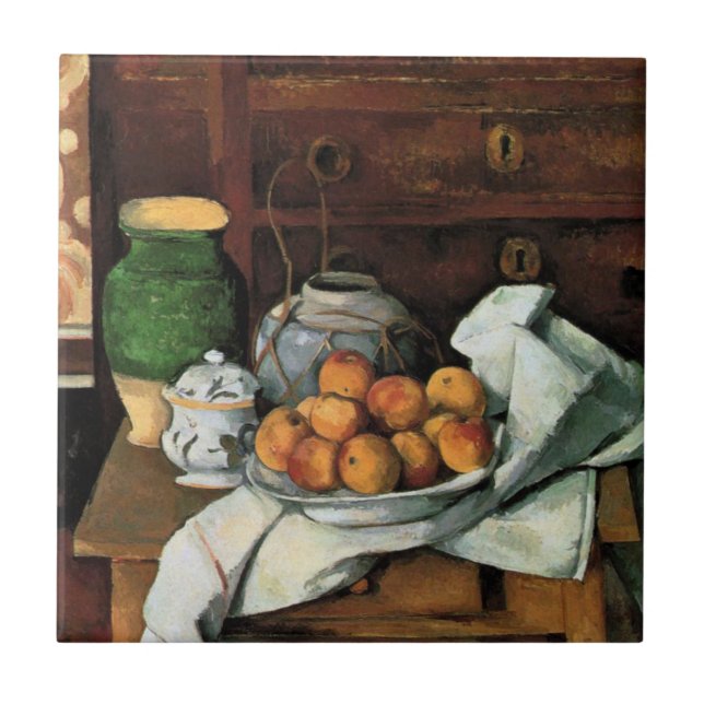 Cezanne - Vessels, Fruit and Cloth Tile (Front)