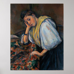 Cézanne - Young Italian Woman At A Table Poster