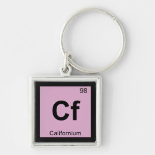 Cf - Californium Chemistry Periodic Table Symbol Key Ring