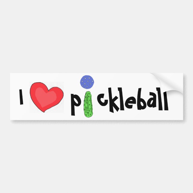 CF- I love pickleball bumper sticker (Front)