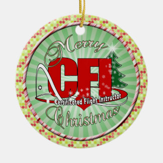 CFI CHRISTMAS Certificated Flight Instructor Ceramic Tree Decoration