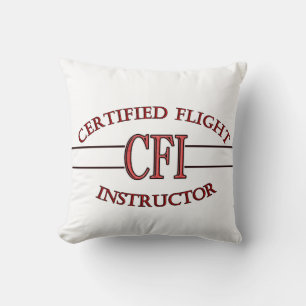 CFI LOGO RED CERTIFIED FLIGHT INSTRUCTOR CUSHION
