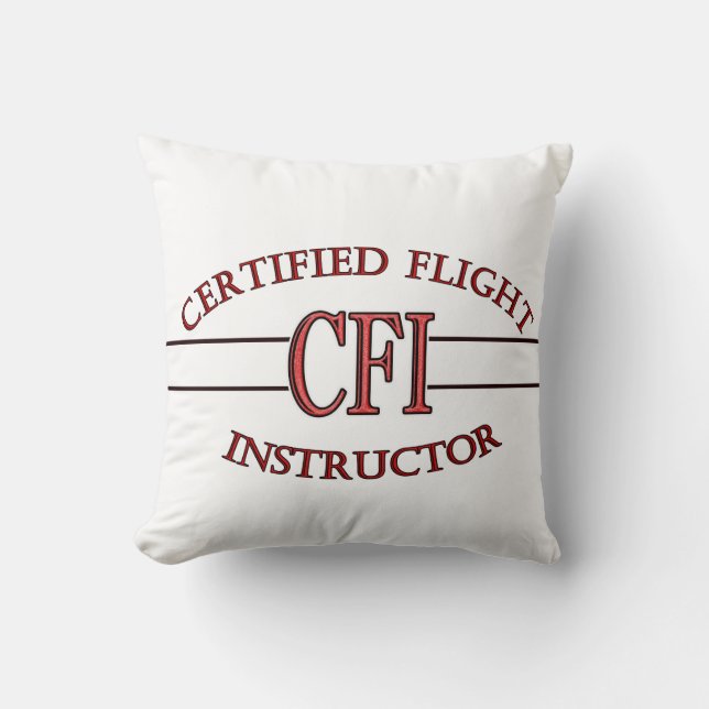 CFI LOGO RED CERTIFIED FLIGHT INSTRUCTOR CUSHION (Front)