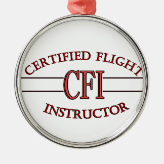 CFI LOGO RED CERTIFIED FLIGHT INSTRUCTOR METAL ORNAMENT
