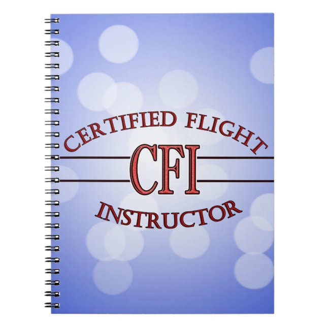 CFI LOGO RED CERTIFIED FLIGHT INSTRUCTOR NOTEBOOK (Front)