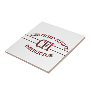 CFI LOGO RED CERTIFIED FLIGHT INSTRUCTOR TILE