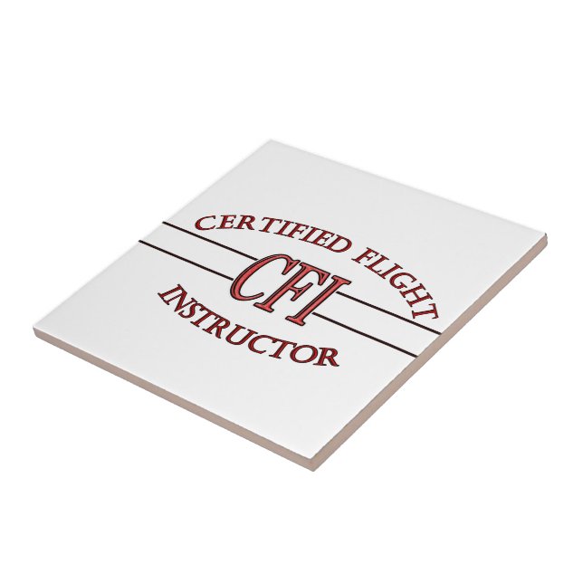 CFI LOGO RED CERTIFIED FLIGHT INSTRUCTOR TILE (Side)