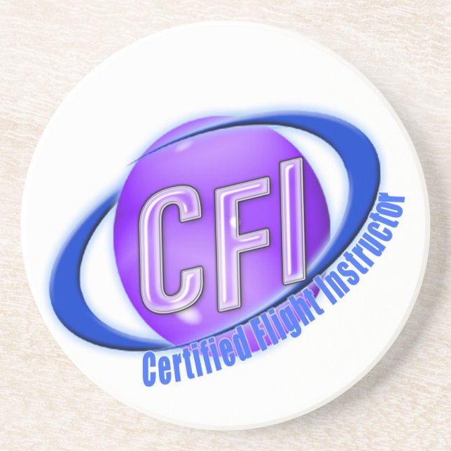CFI ORB SWOOSH LOGO CERTIFIED FLIGHT INSTRUCTOR COASTER (Front)