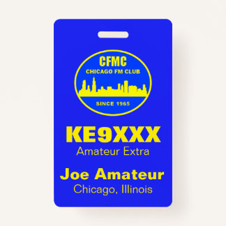 CFMC Vertical Call Sign & Name Badge ID Badge