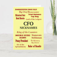 CFO Birthday | Cruel Joke Nicknames and Titles