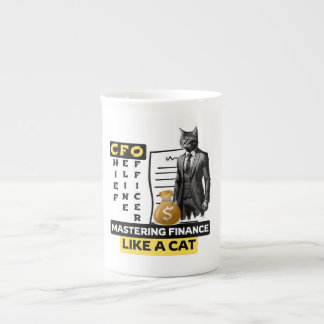 CFO (Chief Feline Officer): Mastering Finance Bone China Mug