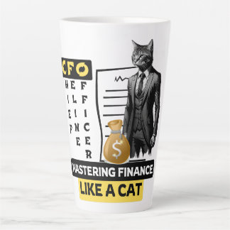 CFO (Chief Feline Officer): Mastering Finance Latte Mug