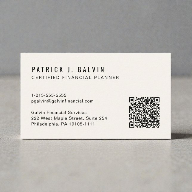 CFP Certified Financial Planner QR Code Business Card (CFP Certified Financial Planner QR Code Business Card)