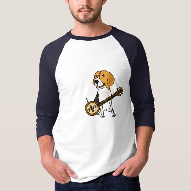 CG- Beagle Puppy Dog Playing the Banjo Shirt (Front)