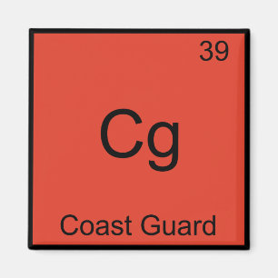 Cg - Coast Guard Military Chemistry Element Symbol Magnet
