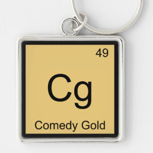 Cg - Comedy Gold Chemistry Element Symbol T-Shirt Key Ring