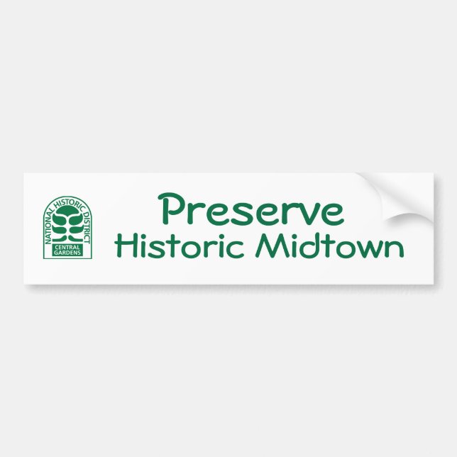 CGA Logo Preserve Historic Midtown Bumper Sticker (Front)