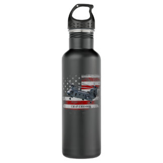 CH47 Chinook Helicopter USA Flag Helicopter Pilot  710 Ml Water Bottle
