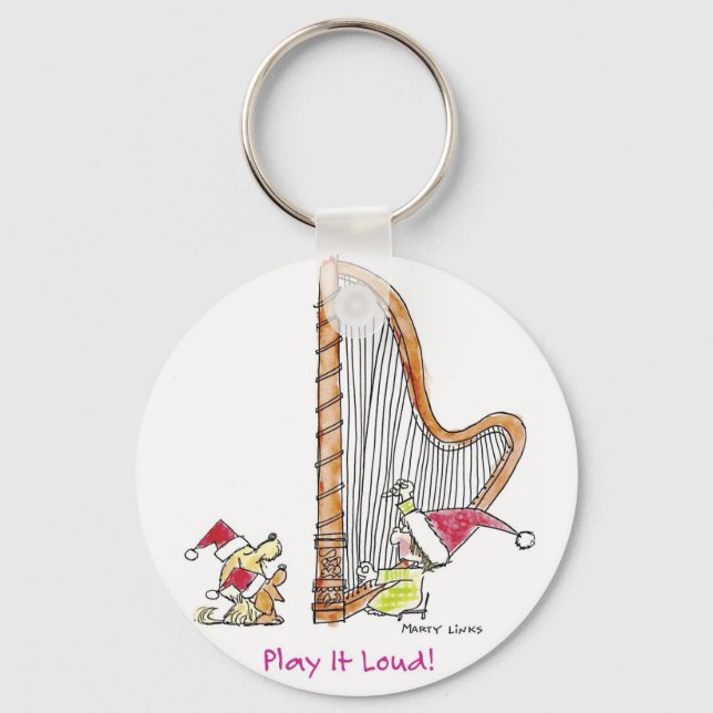 CH-004 Christmas Harp Key Ring (Front)