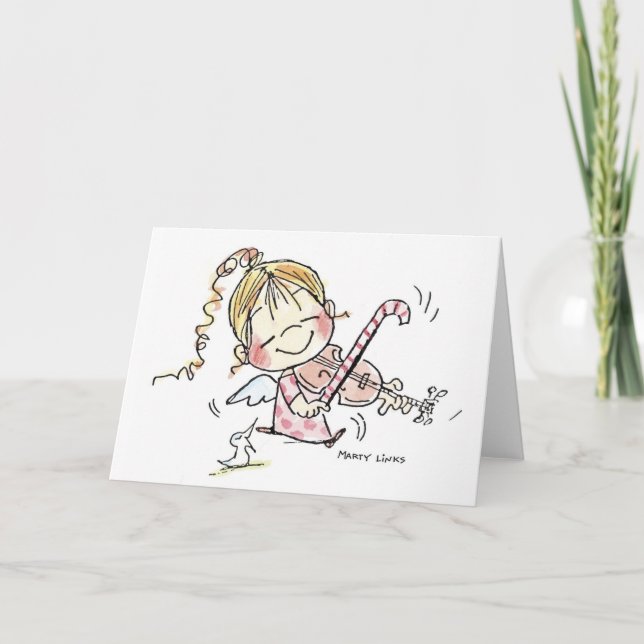 CH-008 Christmas Fiddler Holiday Card (Front)