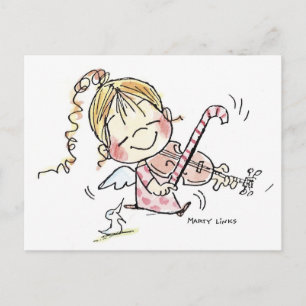 CH-008 Christmas Fiddler Holiday Postcard
