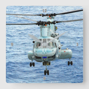 CH-46E SEA KNIGHT SQUARE WALL CLOCK
