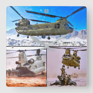 CH-47F CHINOOK SQUARE WALL CLOCK