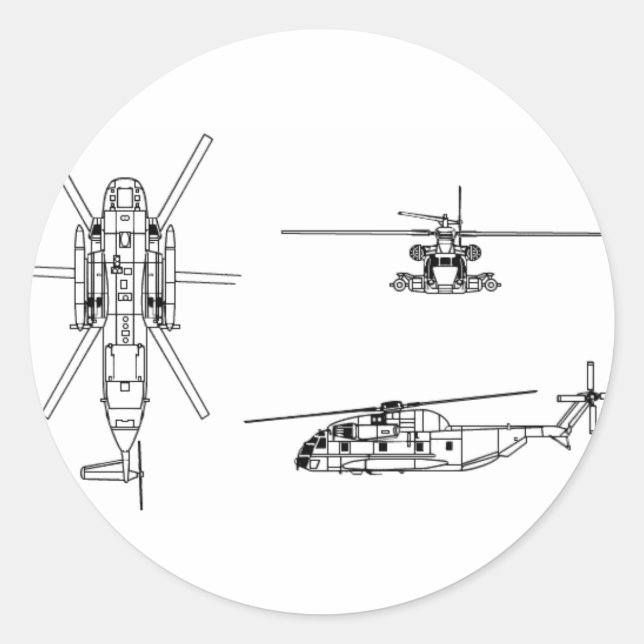 CH-53 Sea Stallion Classic Round Sticker (Front)