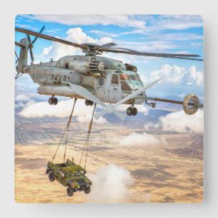 CH-53E SUPER STALLION SQUARE WALL CLOCK