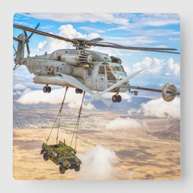 CH-53E SUPER STALLION SQUARE WALL CLOCK (Front)
