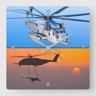 CH-53E SUPER STALLION SQUARE WALL CLOCK