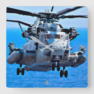 CH-53E SUPER STALLION SQUARE WALL CLOCK