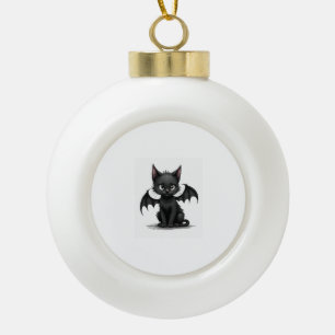 Ch Ch Ch Meow Meow Scary Friday Costume Halloween Ceramic Ball Christmas Ornament