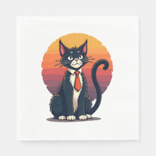 Ch Ch Ch Meow Meow Scary Halloween Costume Cat T-S Napkin