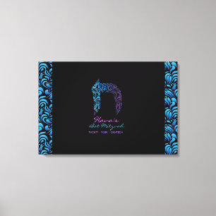 CH - Chet Hebrew Letter Bat Mitzvah Sign-In Board Canvas Print