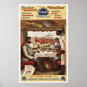 CH&D Pullman dining car 1894 Poster