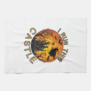 Ch Meow Halloween Haunted Castle (2)_1 Tea Towel