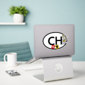 CH Swiss & Canton Uri Coat of Arms Oval (Laptop On Desk)